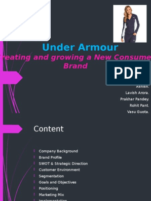 houten Samenhangend blozen Under Armour: Creating and Growing A New Consumer Brand | PDF | Brand |  Business