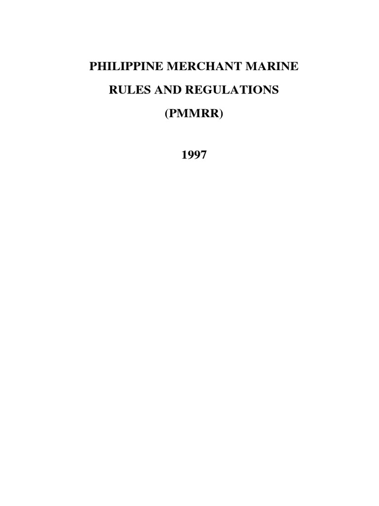 Philippine Merchant Marine Rules and Regulations (PMMRR) PDF Ships