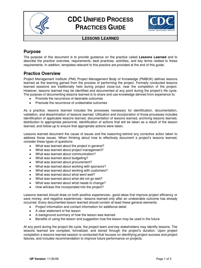 CDC U P P G: Nified Rocess Ractices Uide | PDF | Project Management ...