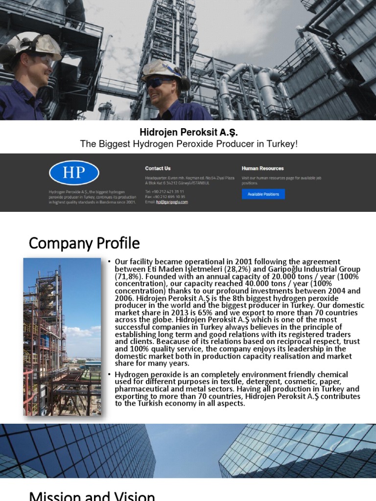 The Biggest Hydrogen Peroxide Producer in Turkey!: Hidrojen Peroksit A ...