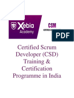 Certified Scrum Developer (CSD) Training & Certification Programme in India