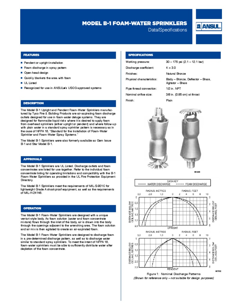 B1 FoamWater Sprinkler PDF PDF Fire Sprinkler System Foam