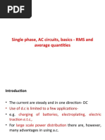 Single Phase, AC Circuits, Basics - RMS and Average Quantities