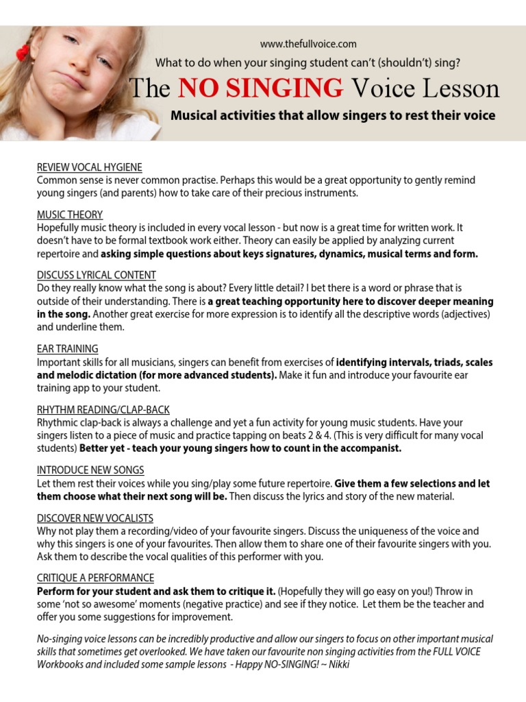 Productive No-Singing Voice Lessons | PDF | Singing | Music Theory