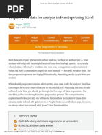 Preparing Data For Analysis Using Excel