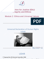Education For Justice (E4J) Integrity and Ethics