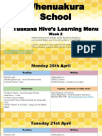 Tuakana Hive Learning Menu Term 2, Week 2