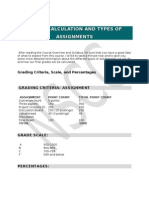 Grade Calculation and Types of Assignments