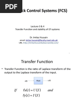 Feedback Control Systems (FCS) : Lecture-3 & 4 Transfer Function and Stability of LTI Systems