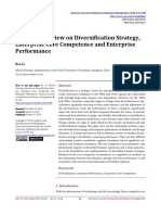 Literature Review On Diversification Strategy, Enterprise Core Competence and Enterprise Performance