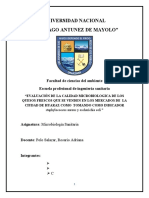 Evaluación microbiológica quesos