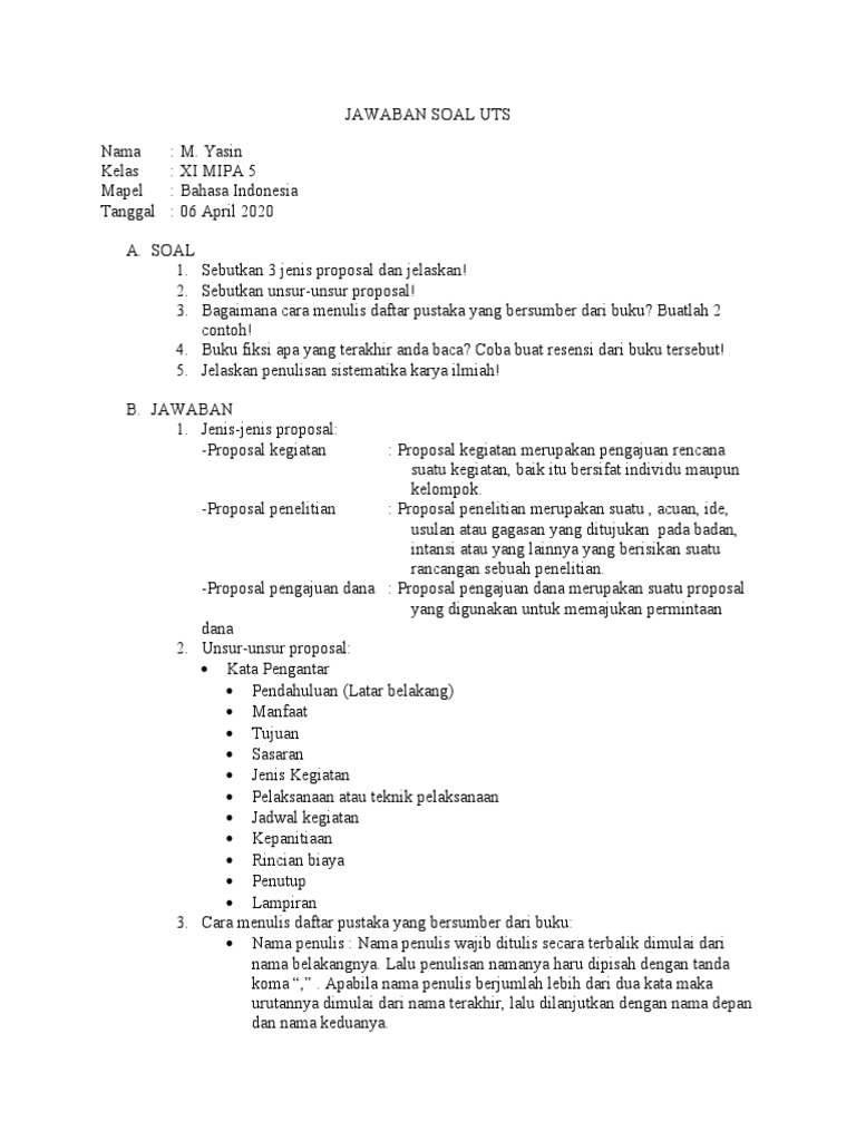Jawaban Soal Uts Docx