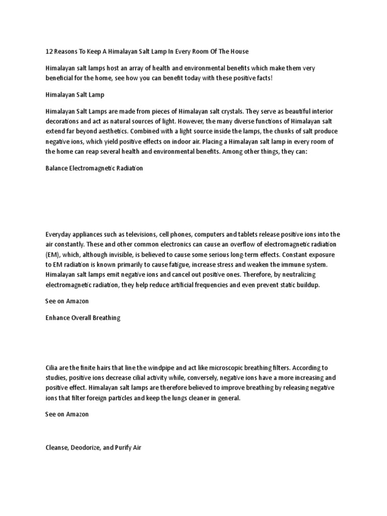 Salt Lamp PDF Asthma Mood (Psychology)