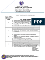 Health 6 Least Learned Competencies