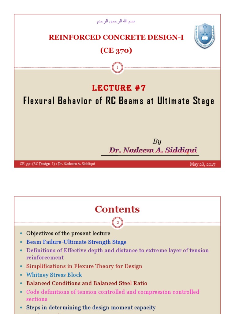 Flexural Behavior of RC Beams Explained | PDF | Strength Of Materials ...