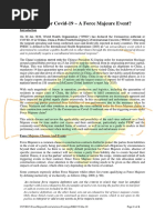 Coronavirus or Covid-19 A Force Majeure Event?: Covid19-Forcemajeureeventarticlerevfwmlogo/Bke/19-Mar-20