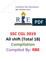 SSC CGL 2019 All 18 Shifts Compilation by Shubham Jain RBE PDF