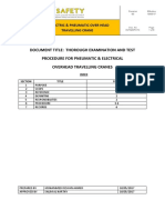 Document Title: Thorough Examination and Test Procedure For Pneumatic & Electrical Overhead Travelling Cranes