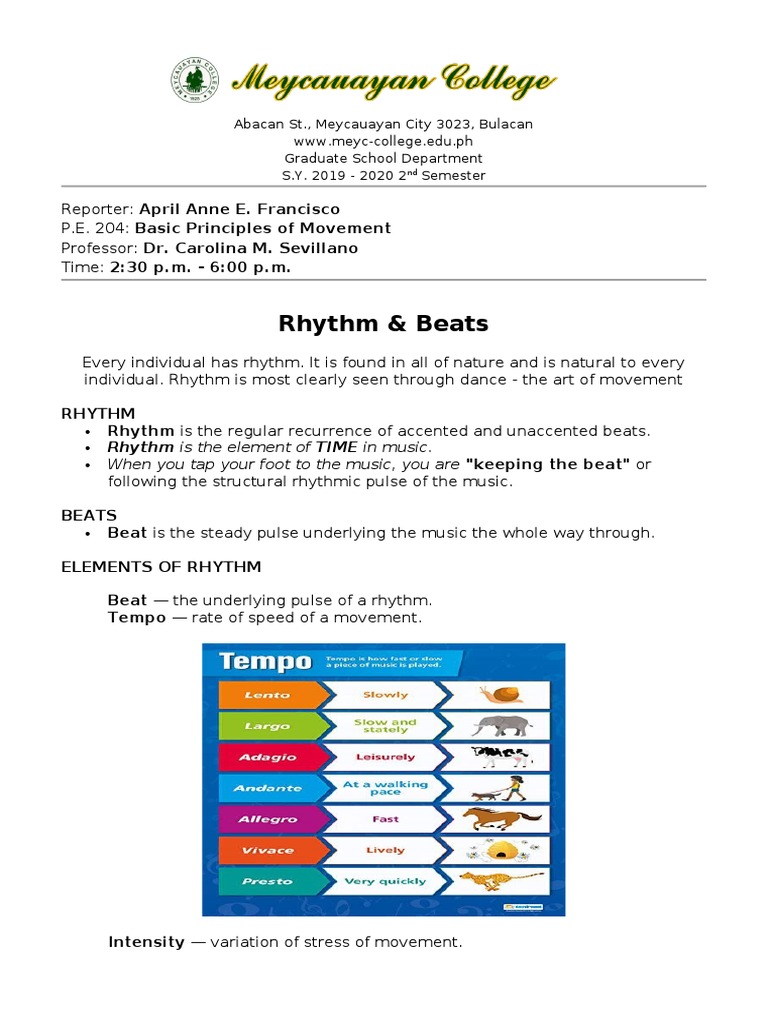 Rhythm & Beats: Rhythm Is The Element of TIME in Music | PDF | Rhythm ...