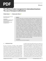 The Efficacy of Talent Management in International Business The Case of European Multinationals