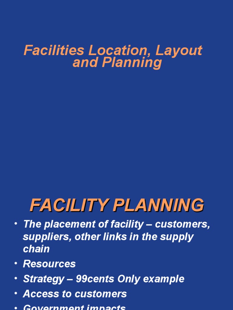 Facility Location and Layout Planning Guide | PDF | Project Management ...