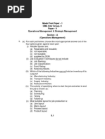 Model Test Paper - 1 CMA Inter Group-II Paper - 9 Operations Management & Strategic Management Section - A (Operations Management) 1