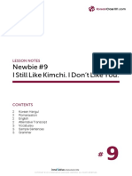 Newbie #9 I Still Like Kimchi. I Don't Like You.: Lesson Notes