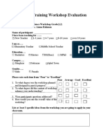 Teacher Training Workshop Evaluation 1