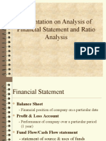 Presentation On Analysis of Financial Statement and Ratio Analysis