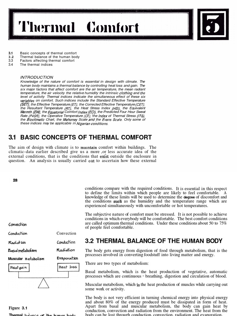 Thermal Comfort Factors and Indices | PDF | Relative Humidity | Humidity