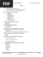 Kernel Layer Shell Layer Monolithic Kernel Micro Kernel: Unit-V