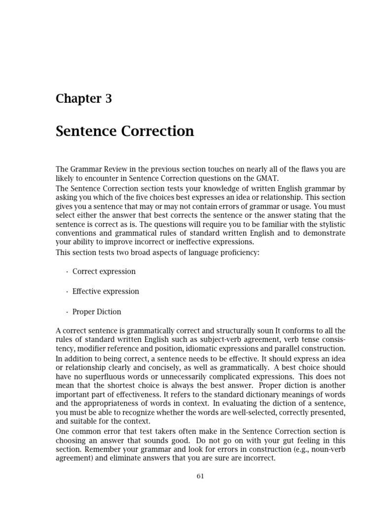 Sentence Correction PDF PDF Grammatical Number Verb