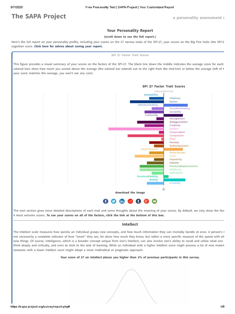 Personalized Personality Test Results | PDF | Extraversion And ...