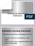 Lesson 6: Forming All Operational Definitions