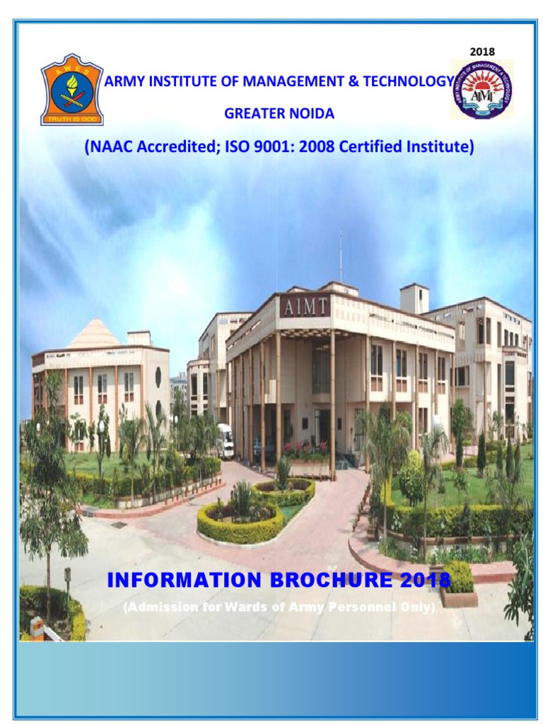 (NAAC Accredited ISO 9001: 2008 Certified Institute) : Army Institute ...