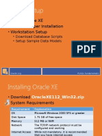 System Setup: - Install Oracle XE - SQL Developer Installation - Workstation Setup