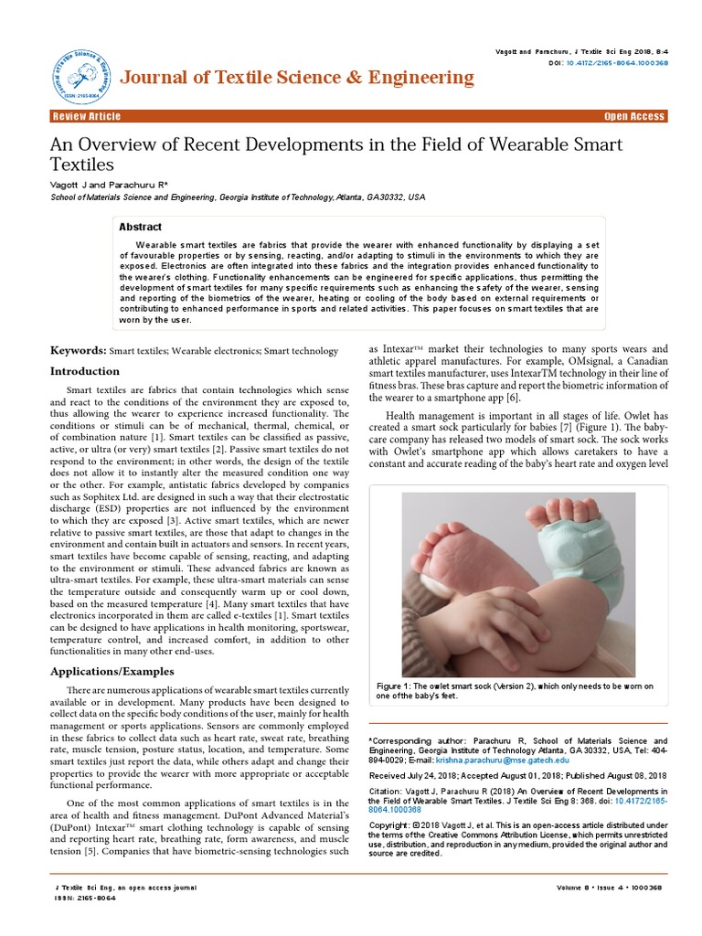 An Overview of Recent Developments in The Field of Wearable Smart ...