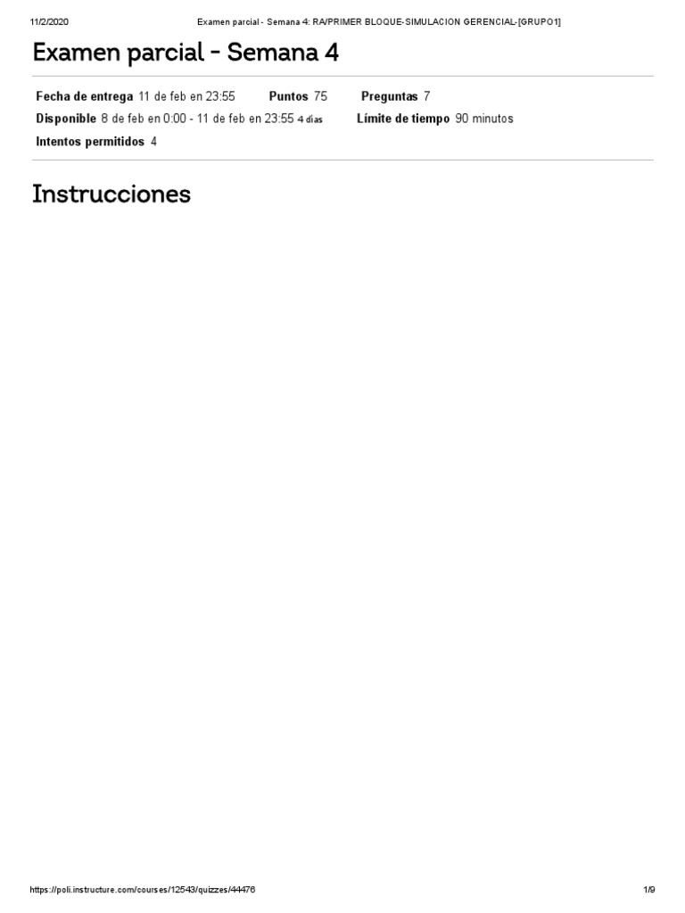 Examen Parcial - Semana 4 - RA - PRIMER BLOQUE-SIMULACION GERENCIAL ...