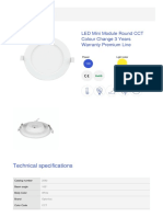 Technical Specifications: LED Mini Module Round CCT Colour Change 3 Years Warranty Premium Line