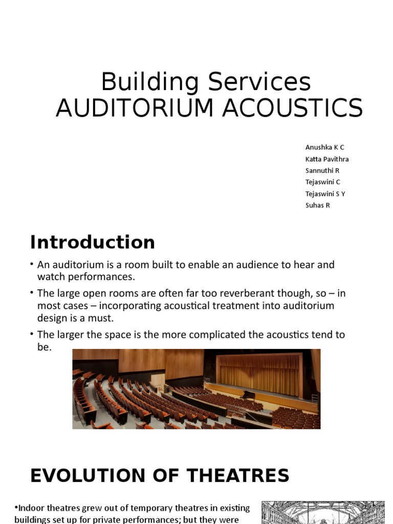 Acoustical Design of Auditoriums | PDF | Theatre | Building Engineering