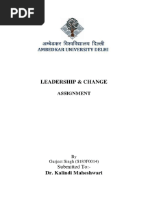 Leadership & Change Assignment