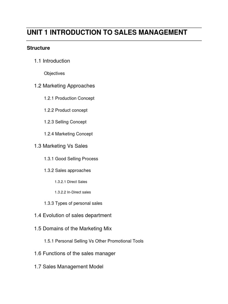 Chapter 1 Overview of Sales Management | PDF | Sales | Marketing
