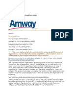 Amway: Reaching Customers Through Direct Selling: Case Analysis 3