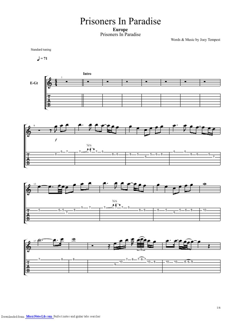 爆買い 英語 in Europe-Prisoners Paradise Family Guitar | PDF | アート・デザイン・音楽