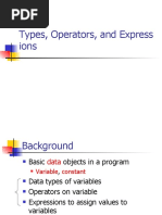 Types, Operators, and Express Ions