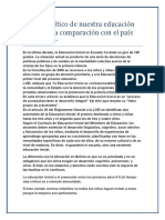 Análisis Crítico de Nuestra Educación en Bolivia A Comparación Con El País de Ecuador PDF