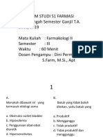 Soal Mid Farmakologi II