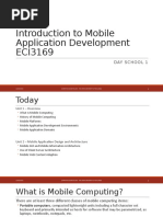 Introduction To Mobile Application Development ECI3169: Day School 1