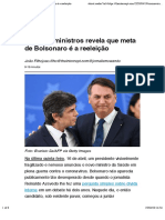 Troca de ministros revela que meta de Bolsonaro é a reeleição