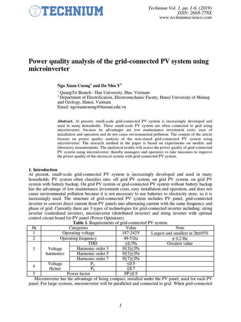 Power Quality Analysis of The Grid-Connected PV System Using ...